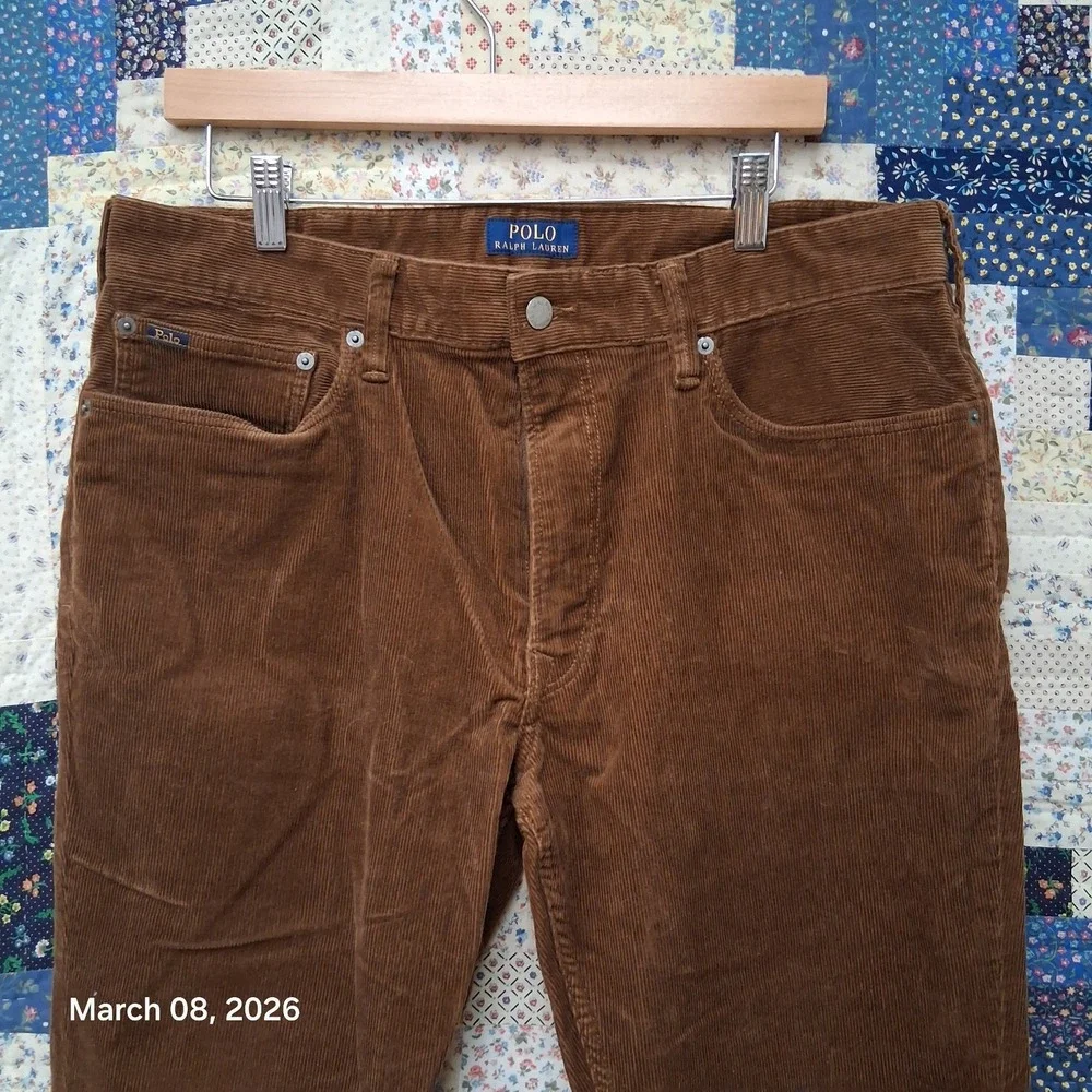 Polo by Ralph Lauren Corduroy Pants Size 36x30 Brown Straight Leg Regular Fit